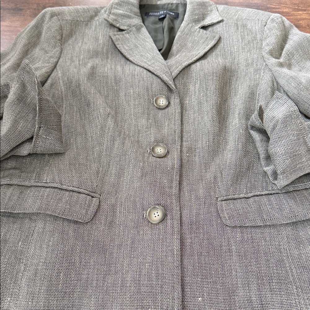 Jones New York Textured Olive/Gray Blazer - Picture 3 of 9